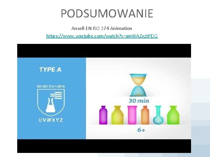 PODSUMOWANIE Ansell EN ISO 374 Animation https: //www. youtube. com/watch? v=pn. WAZxzt. PDQ 