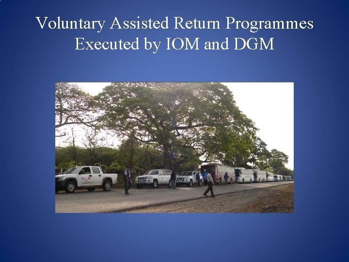 Voluntary Assisted Return Programmes Executed by IOM and DGM 