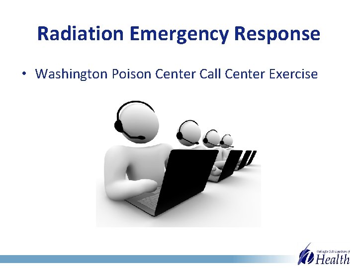Radiation Emergency Response • Washington Poison Center Call Center Exercise 