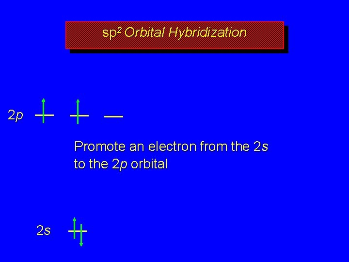 sp 2 Orbital Hybridization 2 p Promote an electron from the 2 s to