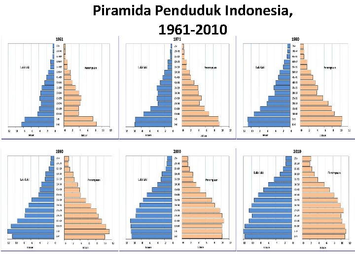 Piramida Penduduk Indonesia, 1961 -2010 