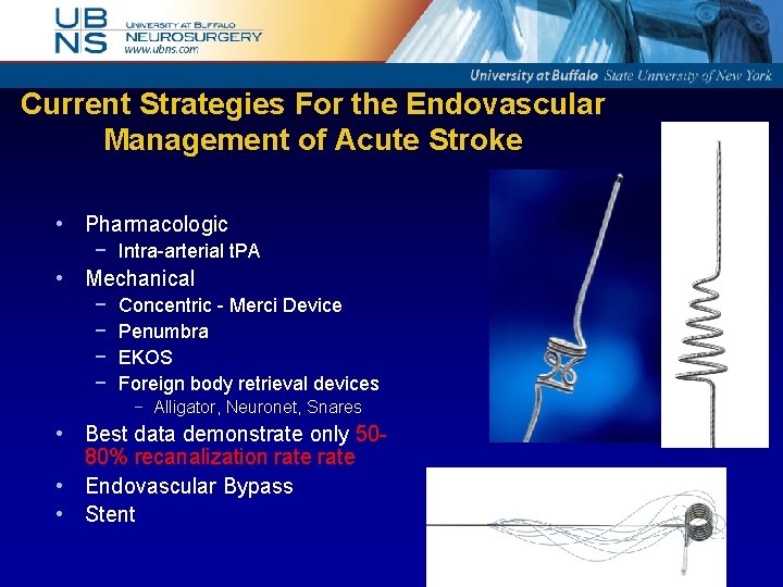 Current Strategies For the Endovascular Management of Acute Stroke • Pharmacologic − Intra-arterial t.