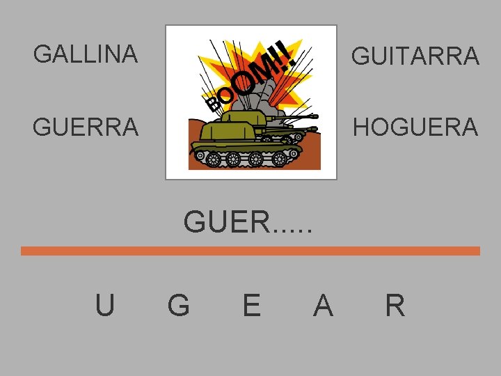 GALLINA GUITARRA GUERRA HOGUERA GUER. . . U G E A R 