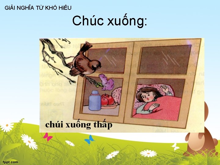 GiẢI NGHĨA TỪ KHÓ HiỂU Chúc xuống: chúi xuống thấp 