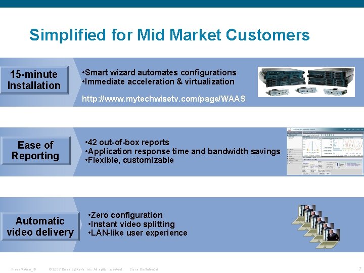 Simplified for Mid Market Customers 15 -minute Installation • Smart wizard automates configurations •
