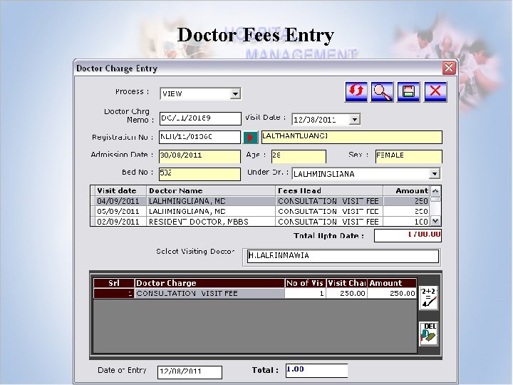 Doctor Fees Entry 