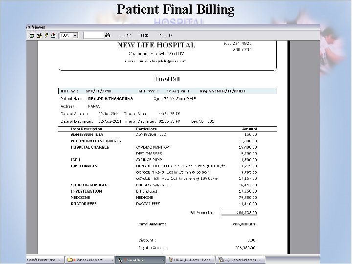 Patient Final Billing 