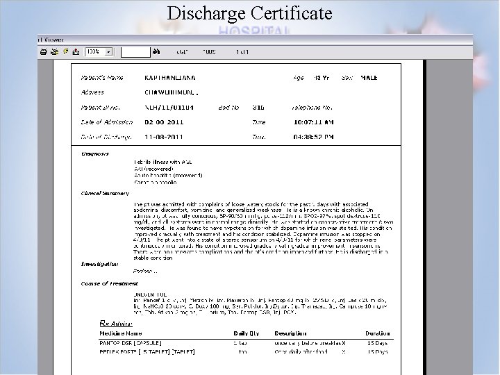 Discharge Certificate 