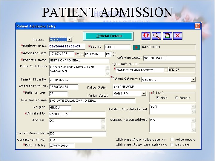 PATIENT ADMISSION 