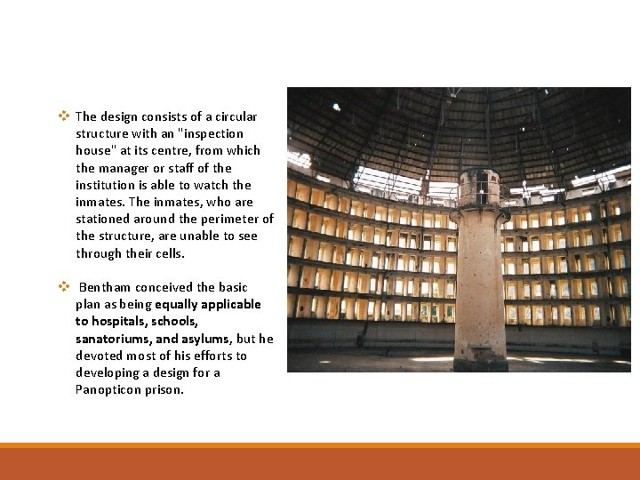 v The design consists of a circular structure with an "inspection house" at its