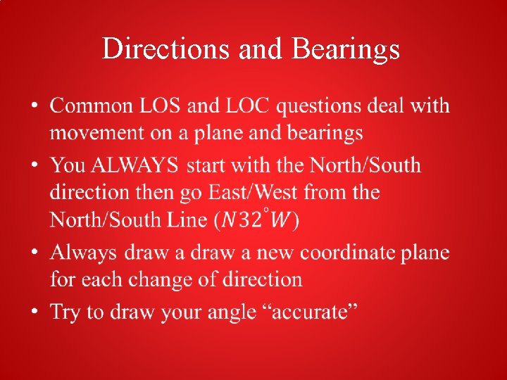 Directions and Bearings • 