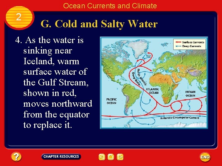 Ocean Currents and Climate 2 G. Cold and Salty Water 4. As the water