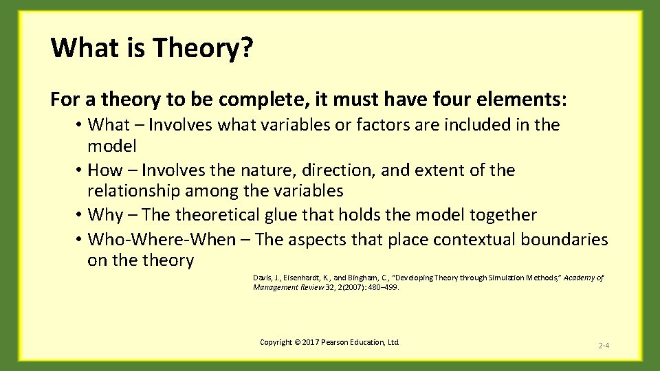 What is Theory? For a theory to be complete, it must have four elements: