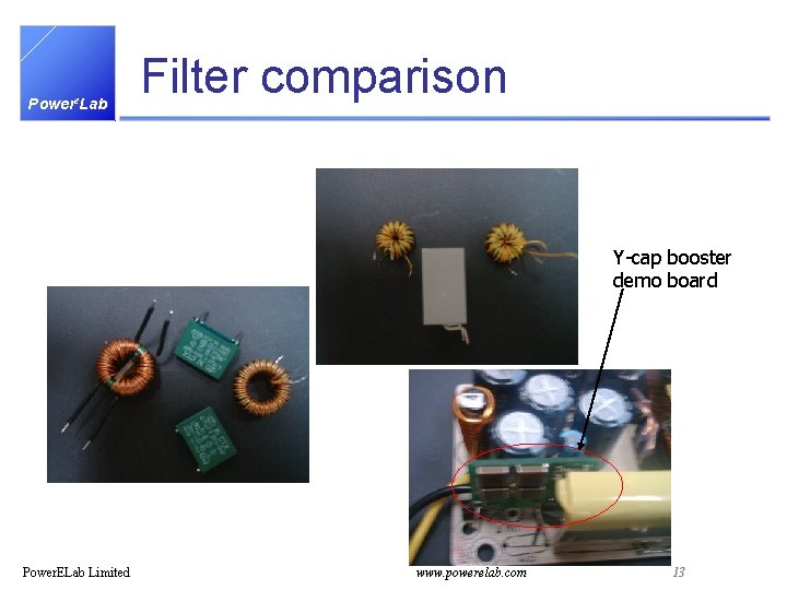 Powere. Lab Filter comparison Y-cap booster demo board Power. ELab Limited www. powerelab. com