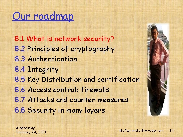 Our roadmap 8. 1 What is network security? 8. 2 Principles of cryptography 8.