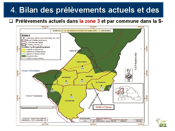 4. Bilan des prélèvements actuels et des usages q Prélèvements actuels dans la zone