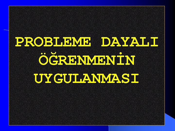 PROBLEME DAYALI ÖĞRENMENİN UYGULANMASI 