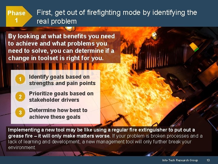 Phase 1 First, get out of firefighting mode by identifying the real problem By