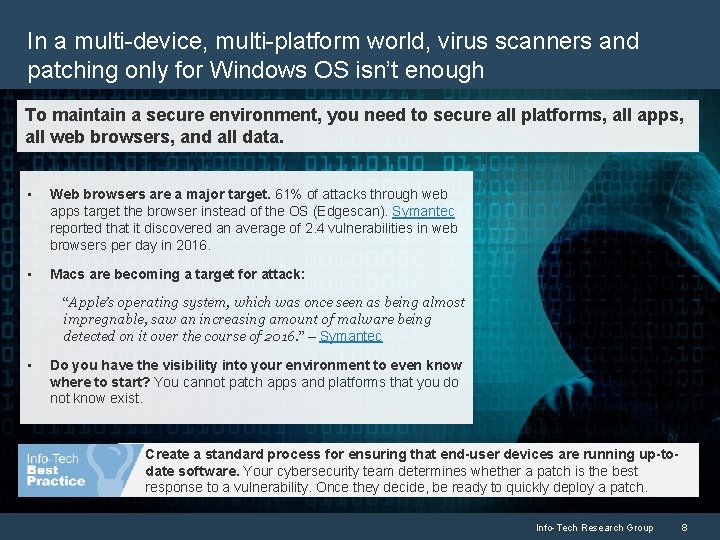In a multi-device, multi-platform world, virus scanners and patching only for Windows OS isn’t