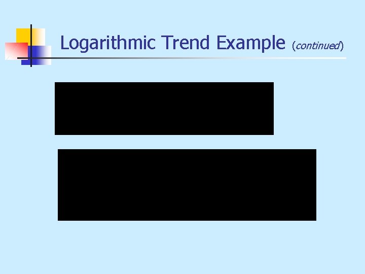 Logarithmic Trend Example (continued) 