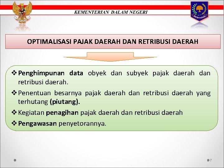 OPTIMALISASI PAJAK DAERAH DAN RETRIBUSI DAERAH v. Penghimpunan data obyek dan subyek pajak daerah