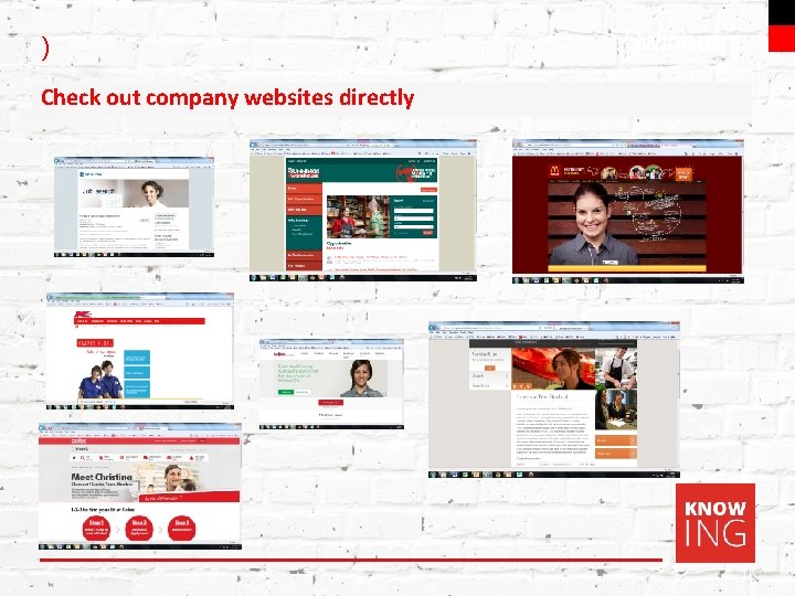 ) Swinburne Check out company websites directly 16 