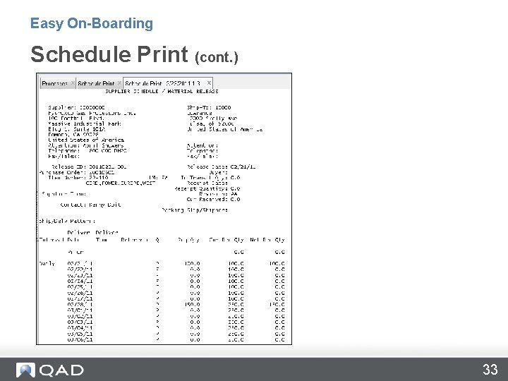 Easy On-Boarding Schedule Print (cont. ) 33 