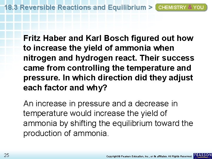 18. 3 Reversible Reactions and Equilibrium > CHEMISTRY & YOU Fritz Haber and Karl