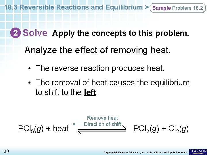 18. 3 Reversible Reactions and Equilibrium > Sample Problem 18. 2 2 Solve Apply