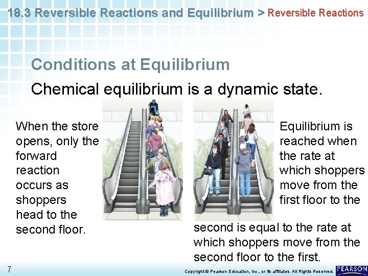 18. 3 Reversible Reactions and Equilibrium > Reversible Reactions Conditions at Equilibrium Chemical equilibrium