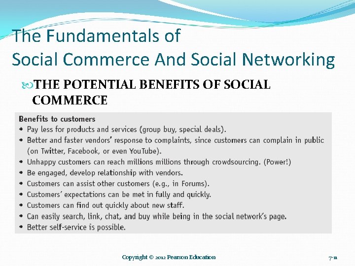 The Fundamentals of Social Commerce And Social Networking THE POTENTIAL BENEFITS OF SOCIAL COMMERCE
