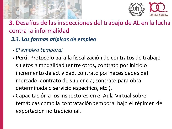 3. Desafíos de las inspecciones del trabajo de AL en la lucha contra la