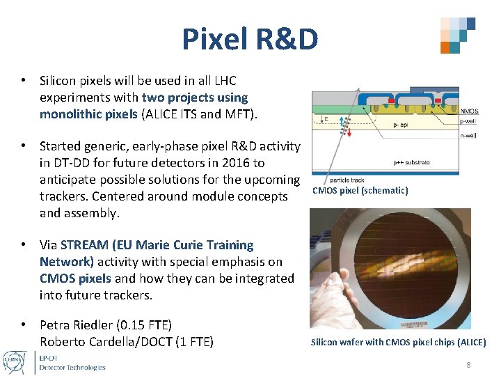 Pixel R&D • Silicon pixels will be used in all LHC experiments with two