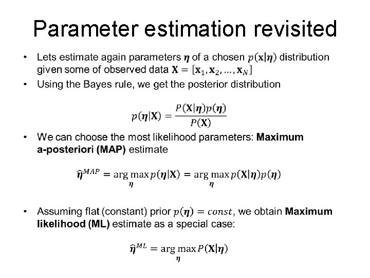 Parameter estimation revisited • 