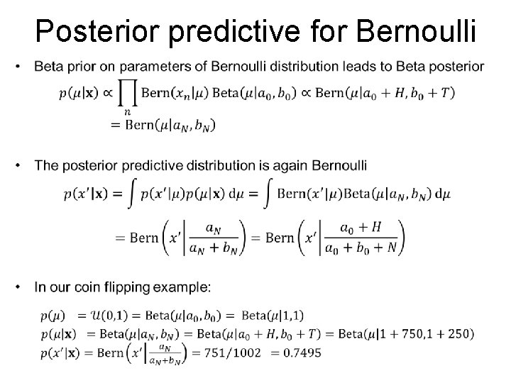 Posterior predictive for Bernoulli • 
