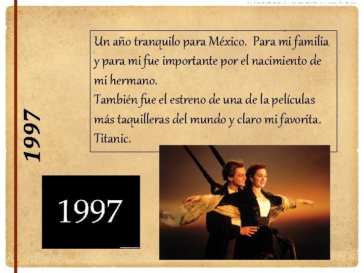 1997 Un año tranquilo para México. Para mi familia y para mi fue importante