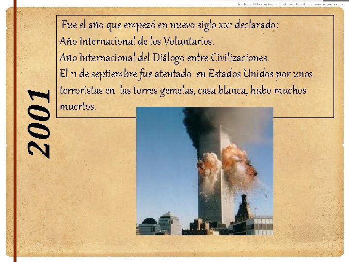 2001 Fue el año que empezó en nuevo siglo xx 1 declarado: Año Internacional