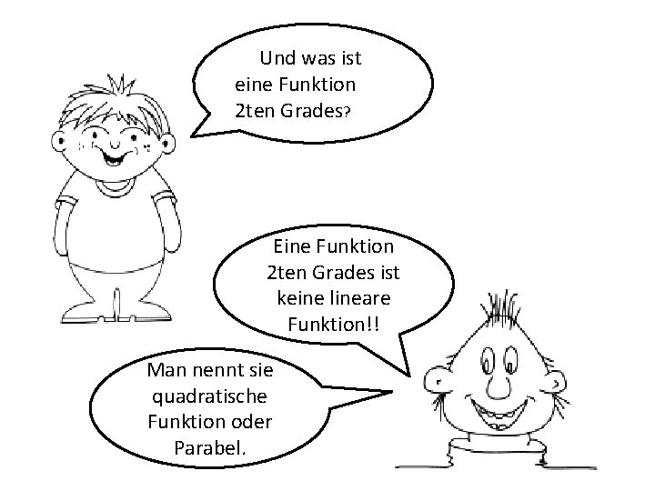 Und was ist eine Funktion 2 ten Grades? Eine Funktion 2 ten Grades ist