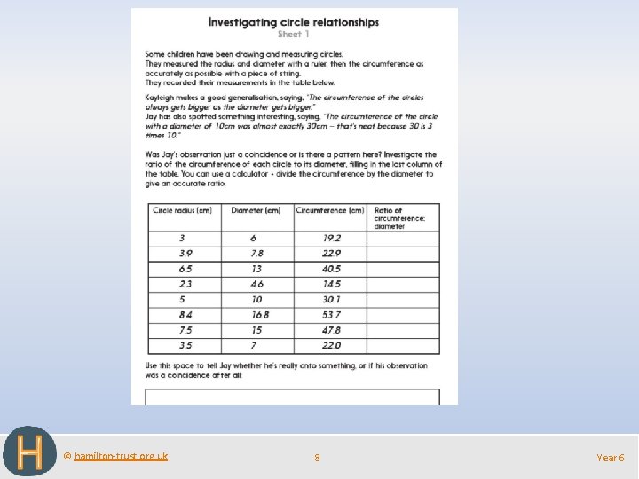 © hamilton-trust. org. uk 8 Year 6 