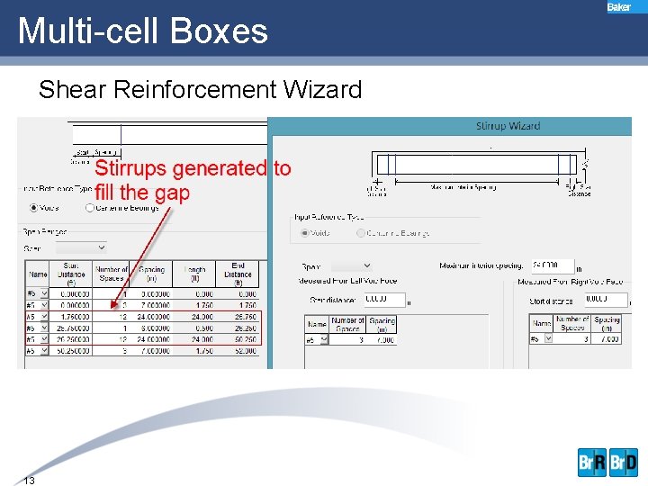 Multi-cell Boxes Shear Reinforcement Wizard 13 