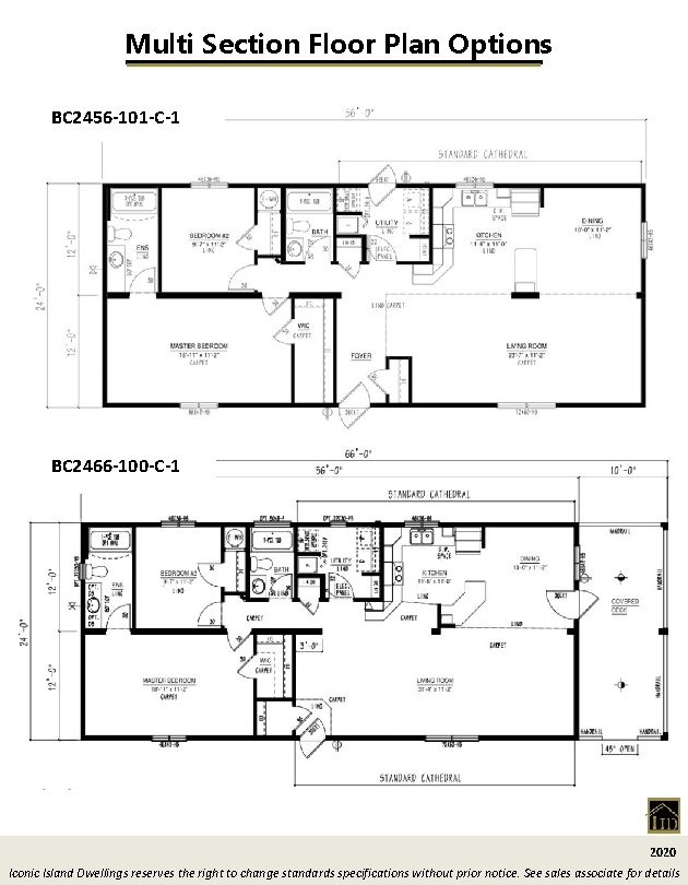 Multi Section Floor Plan Options BC 2456 -101 -C-1 BC 2466 -100 -C-1 2020