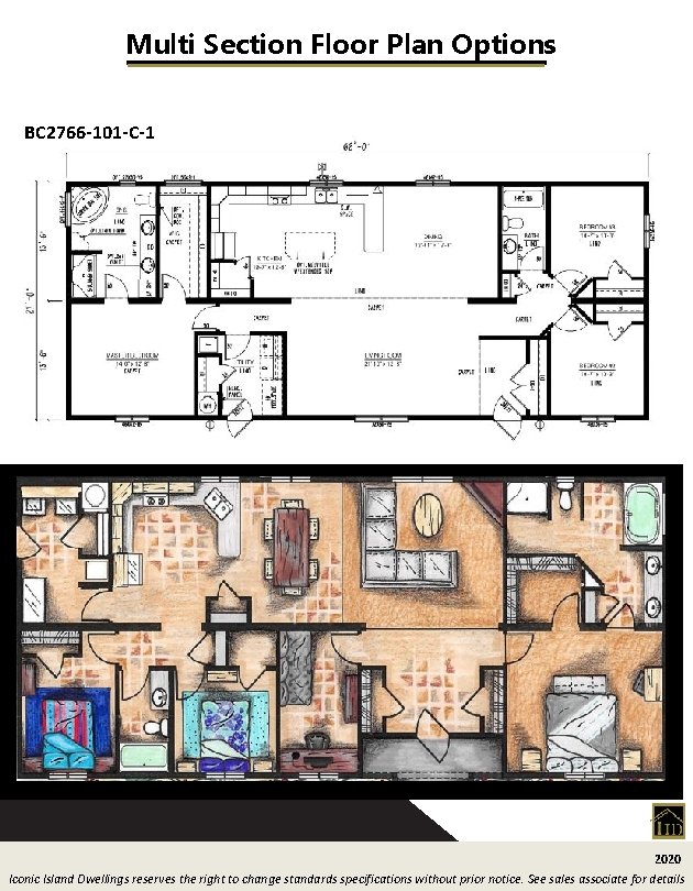 Multi Section Floor Plan Options BC 2766 -101 -C-1 2020 Iconic Island Dwellings reserves