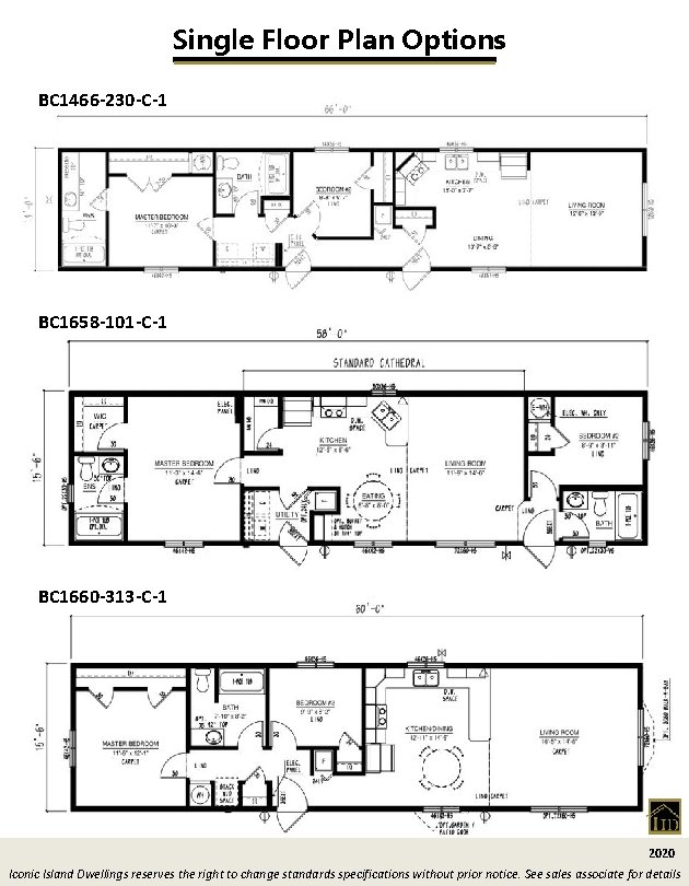 Single Floor Plan Options BC 1466 -230 -C-1 BC 1658 -101 -C-1 BC 1660