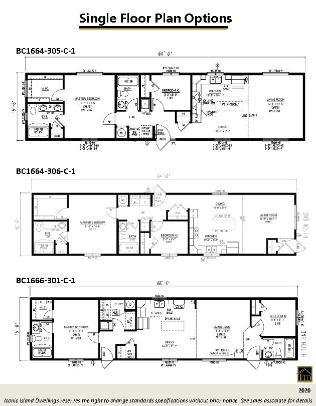 Single Floor Plan Options BC 1664 -305 -C-1 BC 1664 -306 -C-1 BC 1666