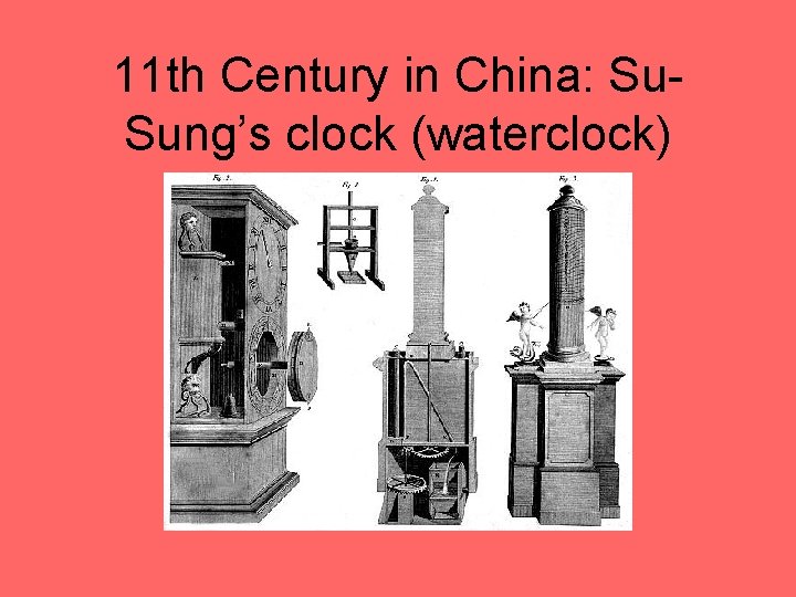 11 th Century in China: Su. Sung’s clock (waterclock) 