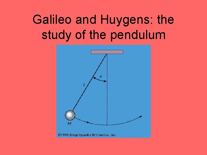 Galileo and Huygens: the study of the pendulum 