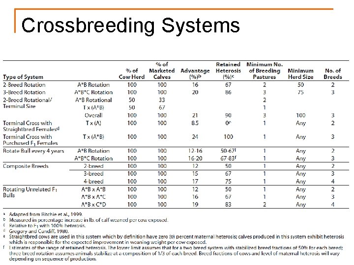 Crossbreeding Systems 