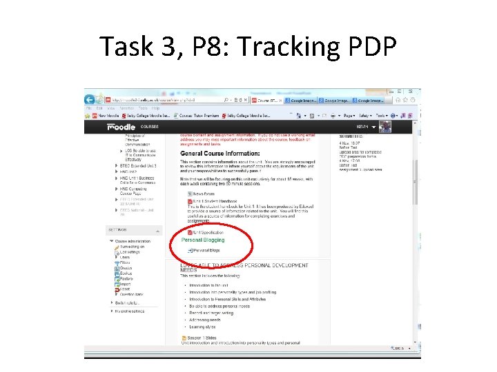Task 3, P 8: Tracking PDP 