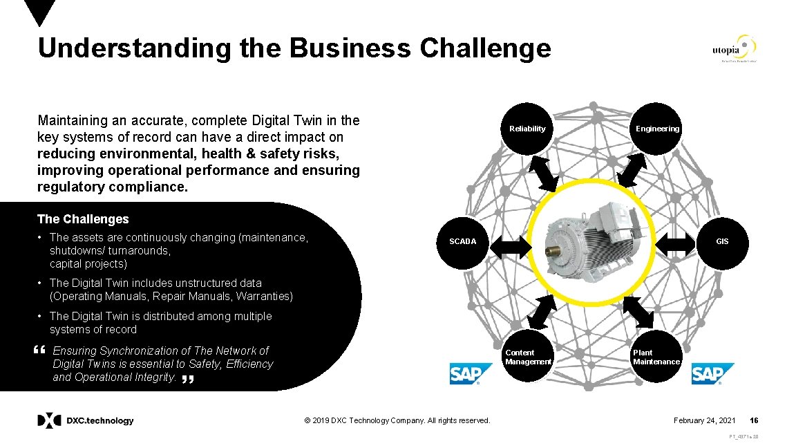 Understanding the Business Challenge Maintaining an accurate, complete Digital Twin in the key systems