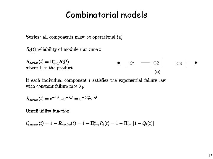 Combinatorial models 17 